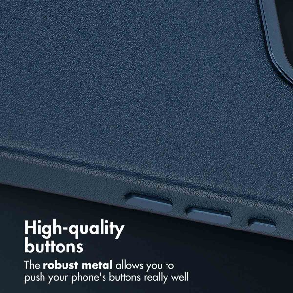 Accezz Leather Back Cover with MagSafe Apple iPhone 17e / 16e - Nightfall Blue