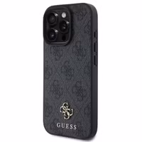 Guess 4G Metal Logo Backcover MagSafe Apple iPhone 16 Pro Max - Zwart