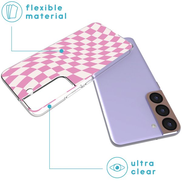 imoshion Design hoesje Samsung Galaxy S22 - Retro Pink Check