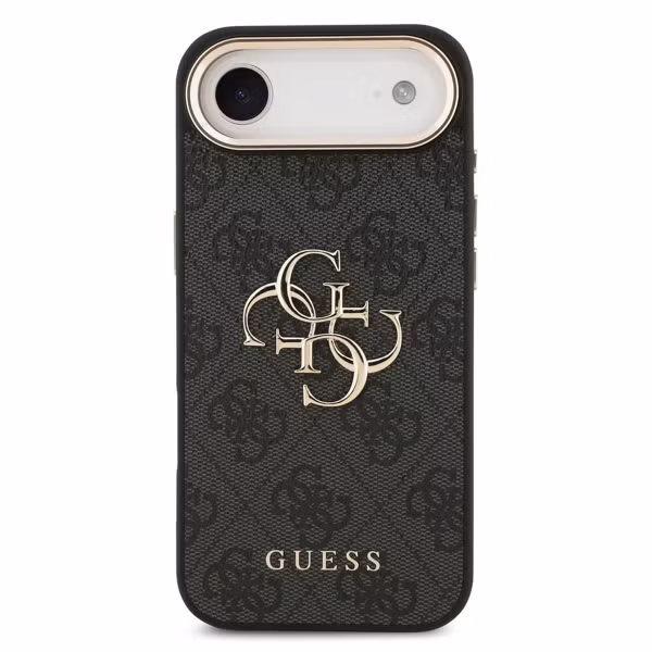 Guess 4G Metal Logo Backcover Apple iPhone Air - Gold Edge - Black