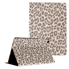 Selencia Sabi Bookcase met panterprint Samsung Galaxy Tab A11 Plus - Soft Ivory