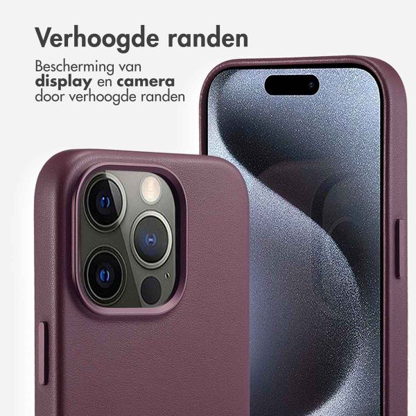 Accezz MagSafe Leather Backcover Apple iPhone 15 Pro - Heath Purple