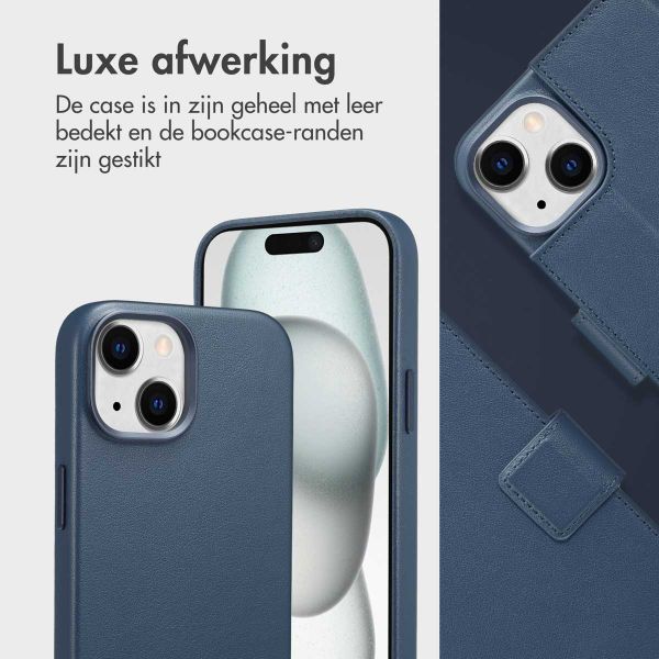 Accezz Leather Bookcase 2-in-1 met MagSafe Apple iPhone 15 - Nightfall Blue