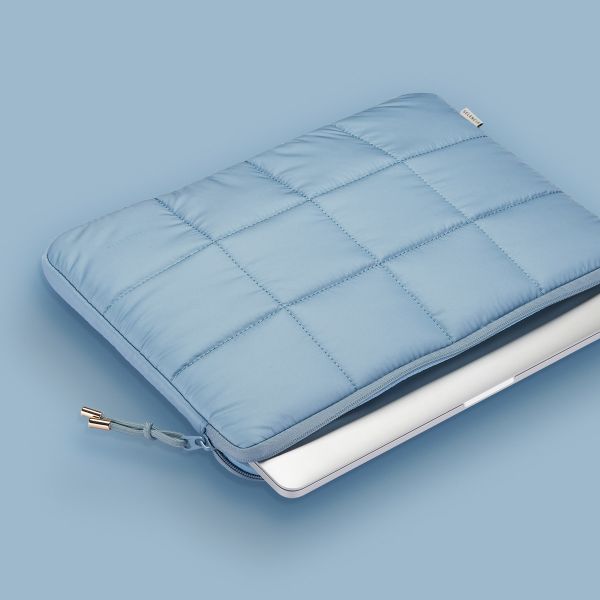 Selencia Puffy Laptop hoes 13-14 inch - Laptopsleeve - Slate Blue
