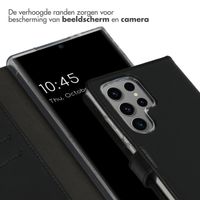 Selencia Echt Leren Bookcase Samsung Galaxy S24 Ultra - Zwart