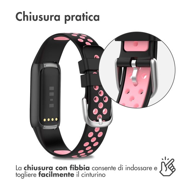 imoshion Siliconen sport bandje Fitbit Luxe - Zwart & Roze