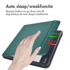 imoshion Slim Hard Case Bookcase Kobo Libra Colour - Donkergroen