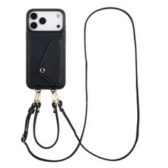 Selencia Sera Telefoonhoes met Koord en Envelop Pashouder Apple iPhone 17 Pro Max - Zwart