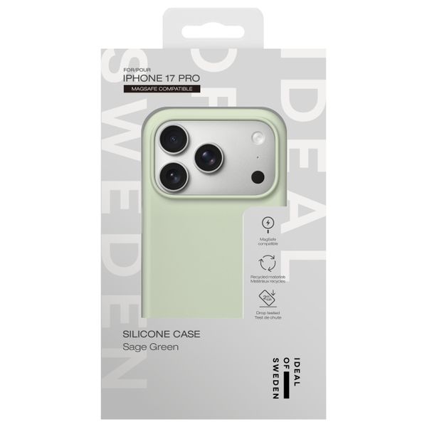 iDeal of Sweden Silicone Case met MagSafe Apple iPhone 17 Pro - Sage Green