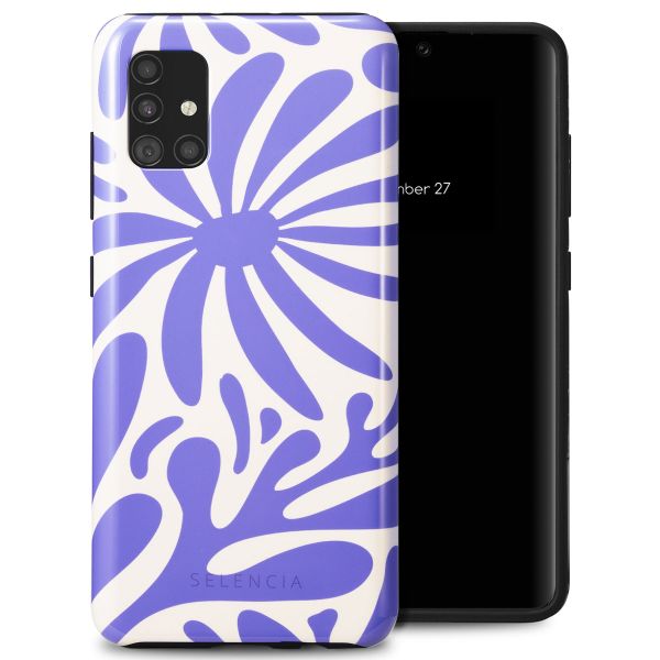 Selencia Vivid Tough Backcover Samsung Galaxy A51 - Modern Bloom Sapphire Blue