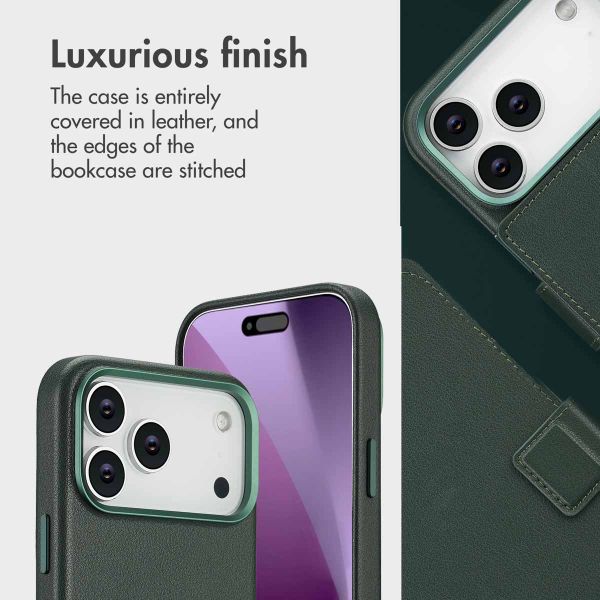 Accezz 2-in-1 Leather Bookcase with MagSafe Apple iPhone 17 Pro Max - Cedar Green
