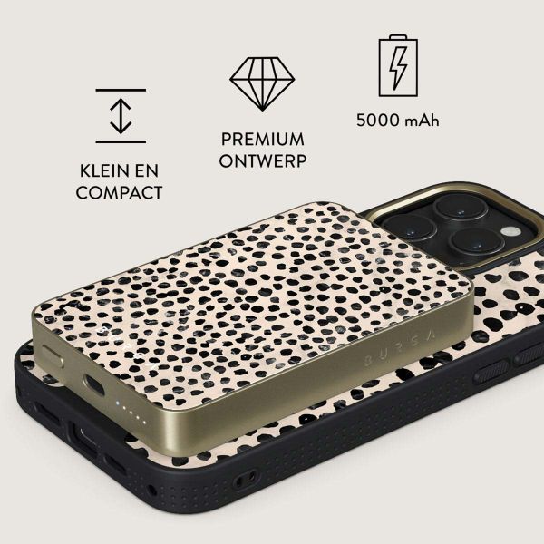 Burga Magnetic Powerbank 5.000 mAh - Geschikt voor MagSafe en Qi2 - Almond Latte / Gold