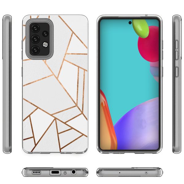 imoshion Design hoesje voor Samsung Galaxy A52(s) (5G/4G) - Grafisch Koper / Wit