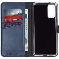Selencia Echt Leren Bookcase Samsung Galaxy S20 - Blauw