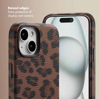 Selencia Sabi Back Cover Panther Print with MagSafe Apple iPhone 15 - Mocha Brown