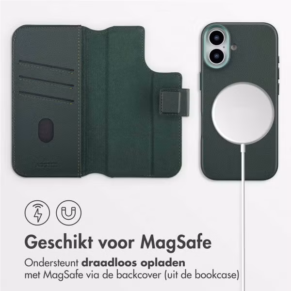Accezz Leather Bookcase 2-in-1 met MagSafe Apple iPhone 17 - Cedar Green