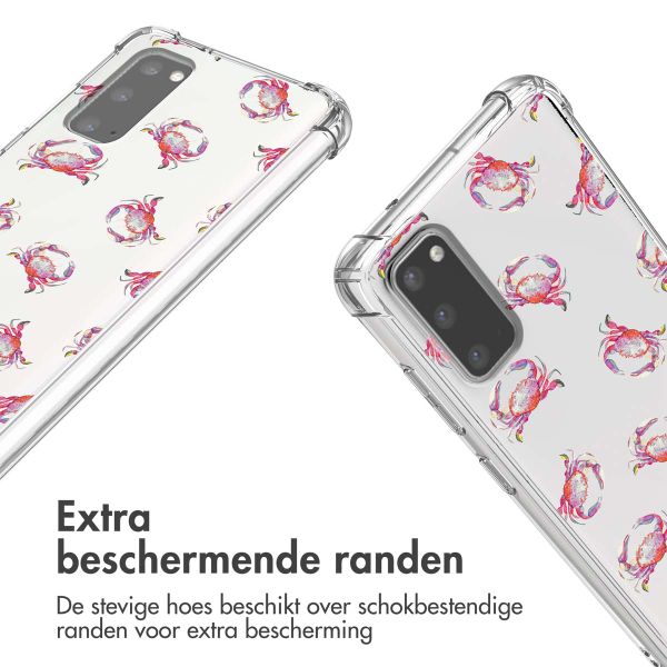 imoshion Design hoesje met koord Samsung Galaxy S20 - Crab Watercolor