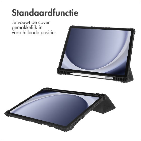 Accezz Rugged Trifold Bookcase Samsung Galaxy Tab A9 Plus - Zwart