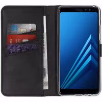 Selencia Echt Leren Bookcase Samsung Galaxy A8 (2018) - Zwart