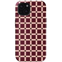 Selencia Vivid Backcover met MagSafe Apple iPhone 15 - Check This Burgundy