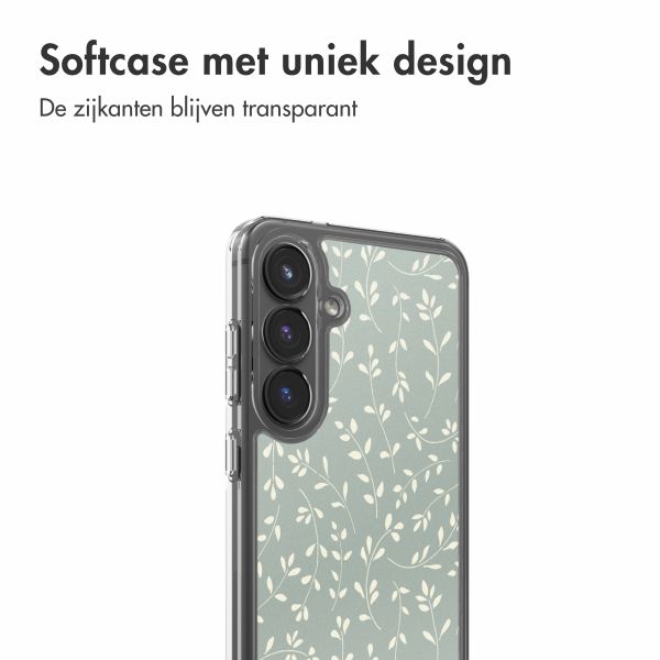 imoshion Design hoesje Samsung Galaxy S25 FE - Smoke Green Flowers