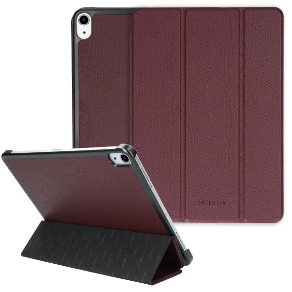 Selencia Kesia Slang Trifold Bookcase iPad Air 11 inch (2024) M2 / Air 5 (2022) / Air 4 (2020) - Donkerrood