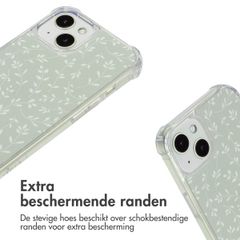 imoshion Design hoesje met koord Apple iPhone 13 - Smoke Green Flowers