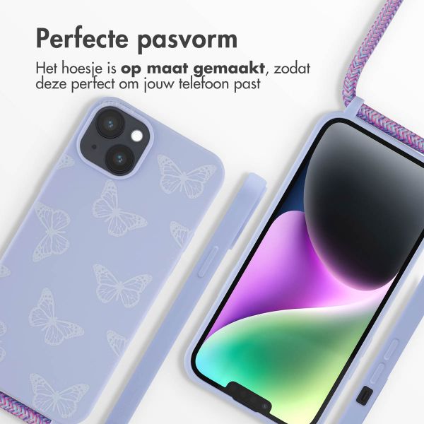 imoshion Siliconen design hoesje met koord Apple iPhone 14 Plus - Butterfly