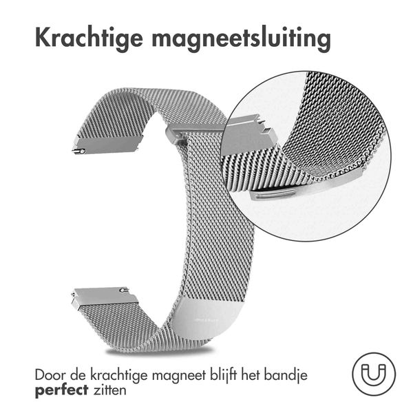 imoshion Milanees magnetisch bandje - Universeel 20 mm aansluiting - Maat M - Zilver