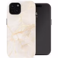 Selencia Vivid Backcover met MagSafe Apple iPhone 15 - Golden Beige Marble