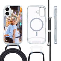 Ontwerp je eigen MagSafe Backcover met afneembaar koord Apple iPhone 16 - Transparant