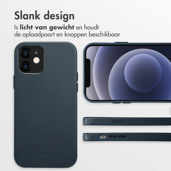 Accezz MagSafe Leather Backcover Apple iPhone 12 (Pro) - Nightfall Blue
