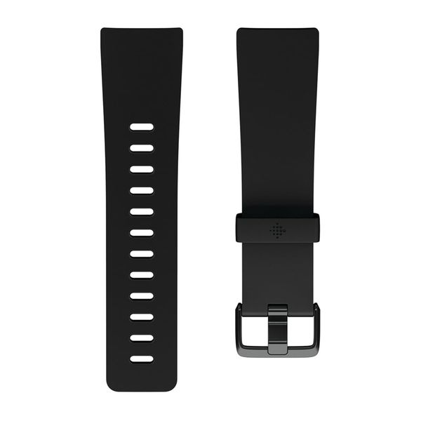 Fitbit Classic siliconen band Fitbit Versa / Versa 2 / Versa Lite - Maat L - Zwart