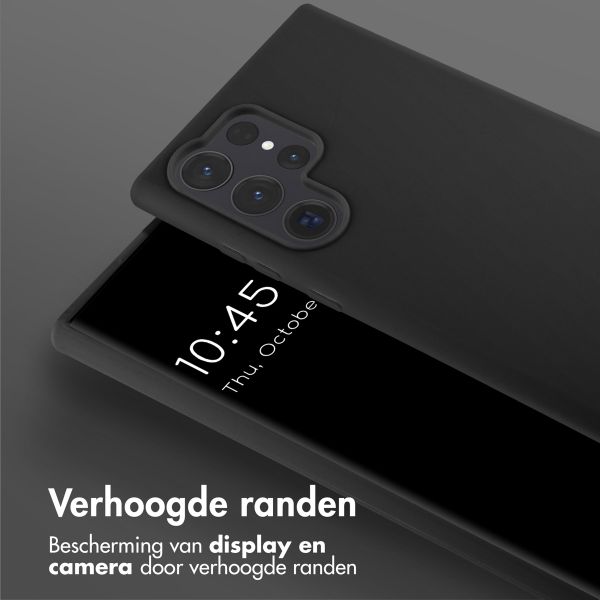 Selencia Siliconen hoesje met afneembaar koord Samsung Galaxy S24 Ultra - Zwart