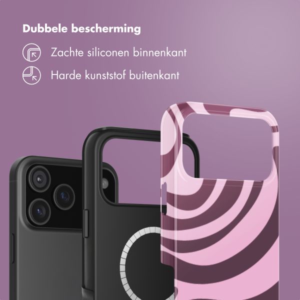 Selencia Vivid Backcover met MagSafe Apple iPhone 18 Pro Max / 17 Pro Max - Wavy Swirl Pink Plum