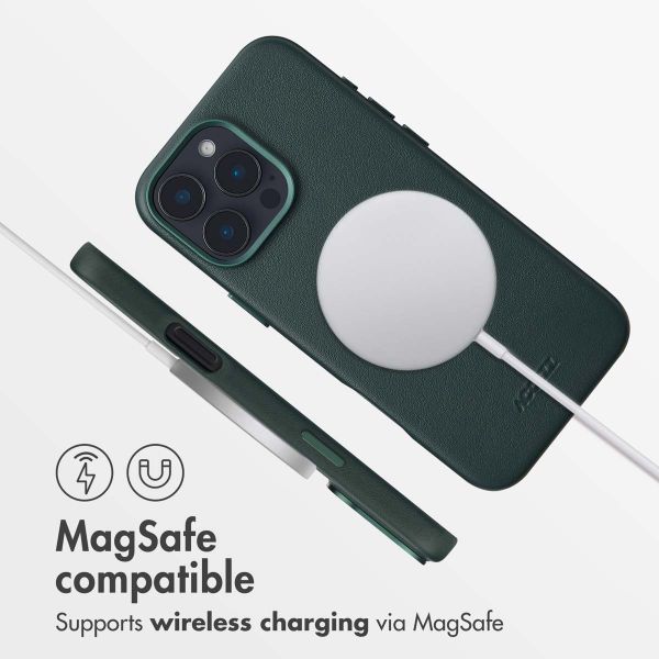 Accezz Leather Back Cover with MagSafe Apple iPhone 16 Pro Max - Cedar Green