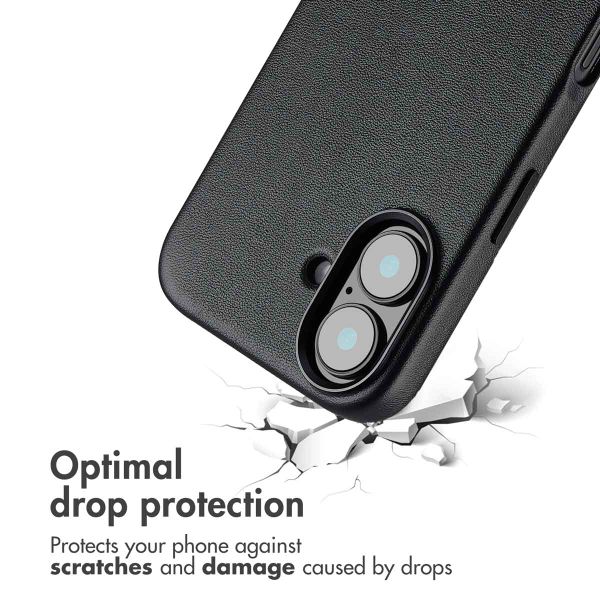 Accezz Leather Back Cover with MagSafe Apple iPhone 16 - Onyx Black