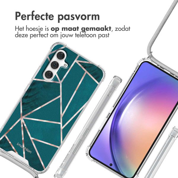 imoshion Design hoesje met koord Samsung Galaxy A54 (5G) - Petrol Green Graphic