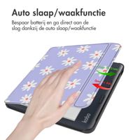 imoshion Design Slim Hard Case Sleepcover met stand Kobo Libra Colour - Flowers Distance