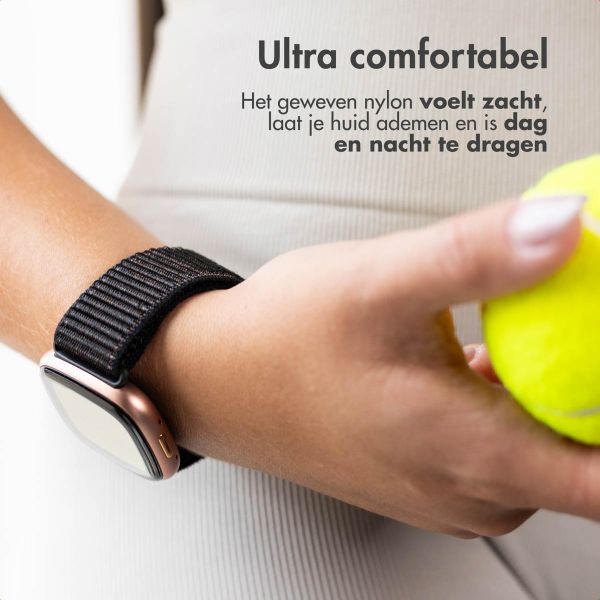 imoshion Nylon bandje Fitbit Versa 4/ 3 / Sense (2) - Zwart