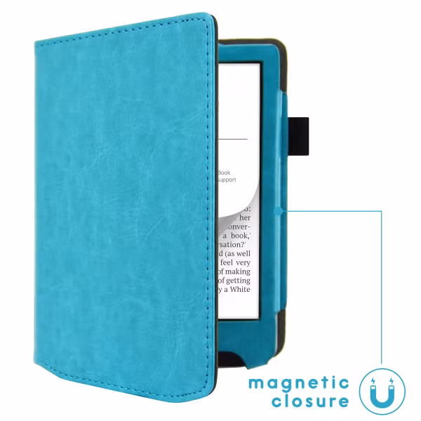 imoshion Vegan Leather Bookcase Pocketbook Verse / Verse Pro / Verse Pro Color / Vivlio Light / Light HD - Lichtblauw