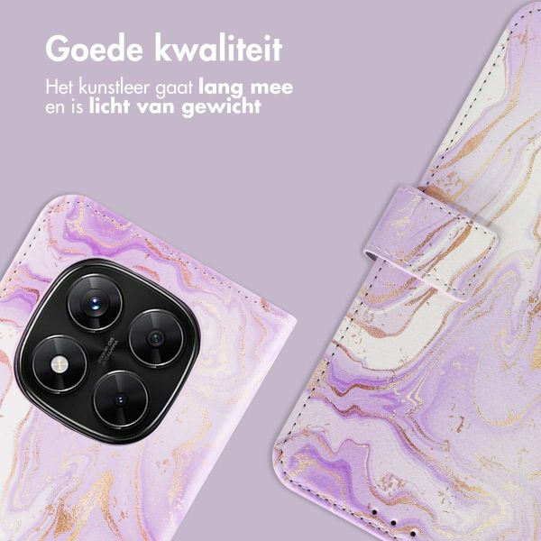 imoshion Design Bookcase Xiaomi Redmi Note 14 Pro Plus (5G) - Purple Marble
