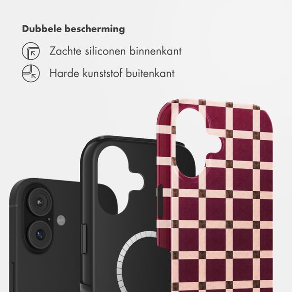 Selencia Vivid Backcover met MagSafe Apple iPhone 17 - Check This Burgundy