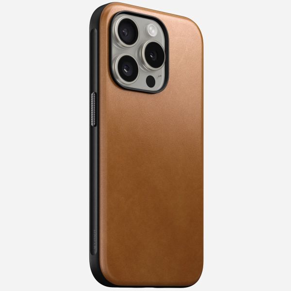 Nomad Modern Leather Case met MagSafe Apple iPhone 15 Pro - English Tan