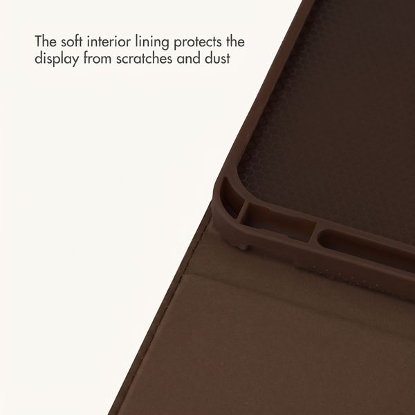 Selencia Croco Bookcase Apple iPad 11 (2025) 11 inch A16 / iPad 10 (2022) 10.9 inch - Choco Brown