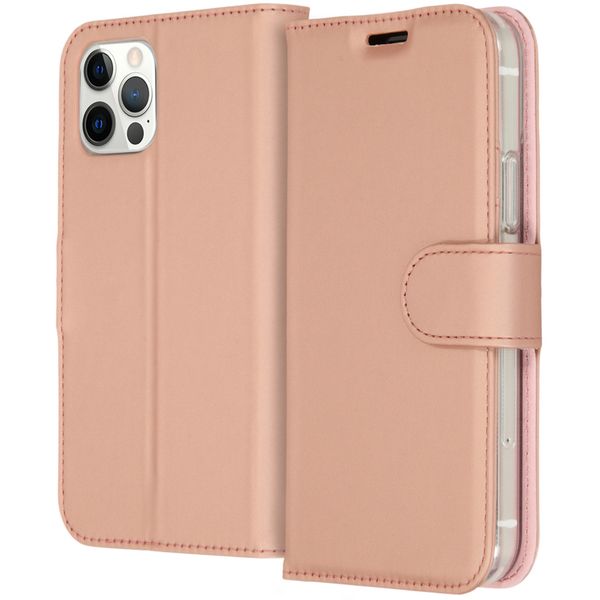 Accezz Wallet Softcase Bookcase iPhone 12 (Pro) - Rosé Goud