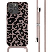 imoshion Siliconen design hoesje met koord iPhone 15 Pro Max - Animal Pink