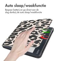 imoshion Design Slim Hard Case Sleepcover met stand Kobo Libra Colour - Leopard