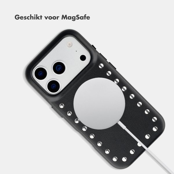 Selencia Studs Backcover met MagSafe Apple iPhone 17 Pro Max - Velvet Black