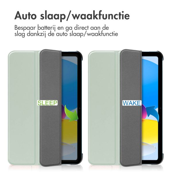 imoshion Trifold Bookcase Apple iPad 11 (2025) 11 inch A16 / iPad 10 (2022) 10.9 inch - Lichtgroen